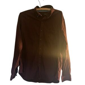 J Crew Shirt Mens L Burgundy Chamois Cloth Long Sleeve Button Down Elbow Pads